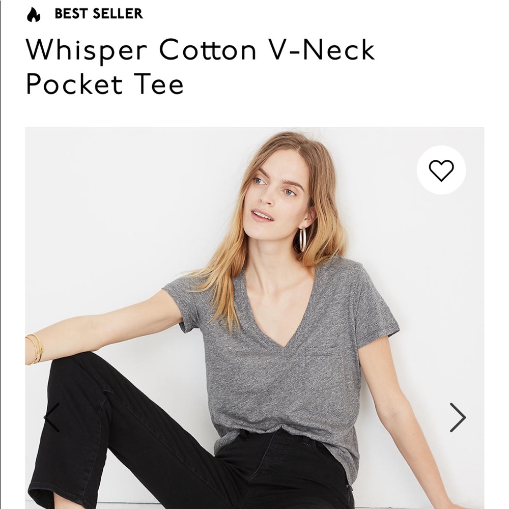 Madewell cotton V neck Whisper tee - M